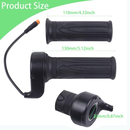 Image of Electric Bicycle Throttle Grip with 3 Pin Waterproof Plug, 20X E-Bike Modified Thumb Throttle Part, 12-72V Speed Accelerator for Mountain Bike Scooter