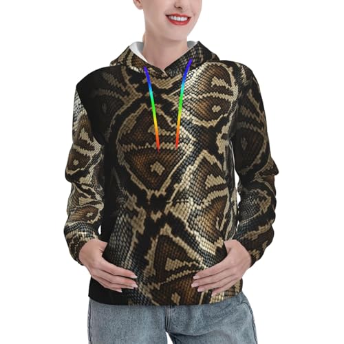 Sweat à capuche femme imprimé serpent doux contre le froid d'hiver