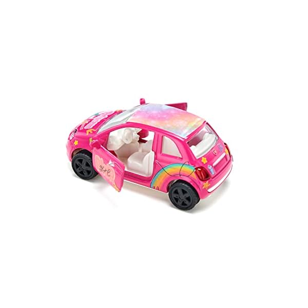 siku 6503, Bastelset Style my siku, Fiat 500 Prinzessin, Metall/Kunststoff, Pink, Spielzeugauto inkl. Stickerbogen zur… – Bild 4
