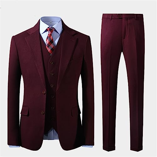 Black Gray Navy Blue Burgundy Men Suits for Wedding Groom Business Casual Suit Latest 3 Piece Suit2