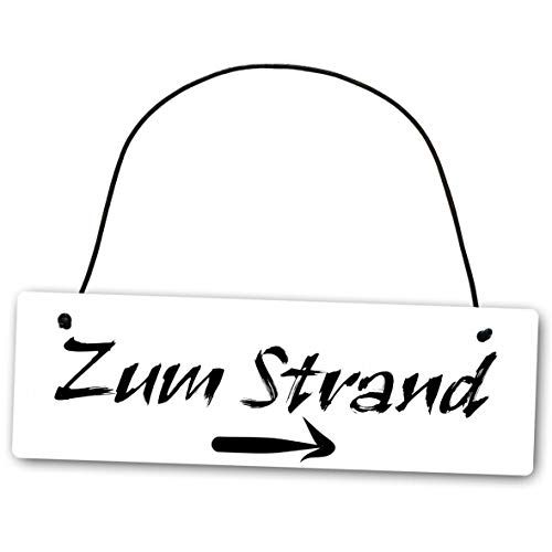 Homeyourself Metallschild Zum Strand 25 x 8 cm aus Alu Verbund (Alu, Kunststoff) für In- und...