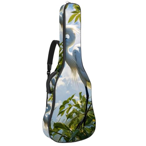 Sac de guitare original motif aigrette mignonne, le cadeau idéal pour guitariste passionné