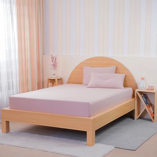 Sheet Story Bamboo King Size Fitted Sheets - 41cm Deep Pocket - 400 Thread Count - Hypoallergenic, Soft and Cooling Fitted Sheets King Size - Blush Pink