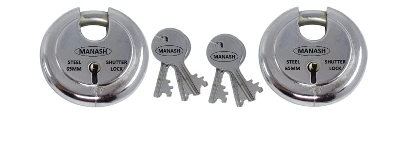 ONMAX Steel Shutter Lock with 3 Keys which is Usually Small, Hardy, and Convenient to use, and of Course Cheaper Than Other Door Locks, (SRSL65) Pack of 2 Pcs-image-36
