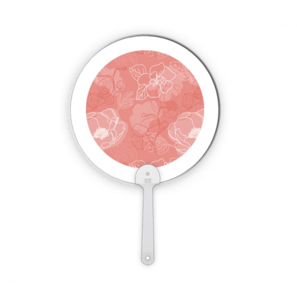 Éventail rond en plastique pivoine anti chaleur pour canicule