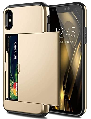 Coque iPhone dorée antichoc avec fente pour carte bancaire