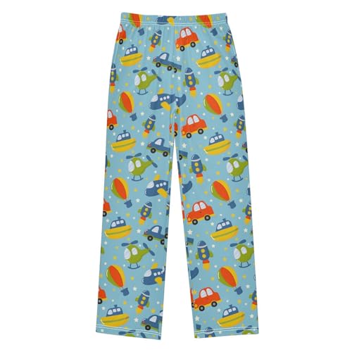 ZZXXB Aircraft Rocket Boys Long Pants Soft Trousers Elastic Waist Kids Lounge Bottoms with Pockets S-XL