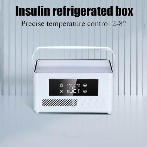 DARZYS Insulin Refrigerated, Insulin Cooler Box, Smart Medicine Refrigerated Box with Digital LCD Screen, 2~18°C Adjustment, Precise Temperature Control