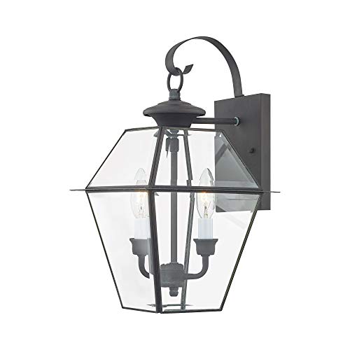 Cheapest 🛒 Livex Lighting 2281-61 Westover 2 Light Outdoor Wall Lantern, Charcoal