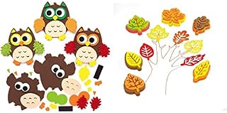 Baker Ross AX161 Autumn Owl Magnet Kits for Kids - Pack of 8, Ideal for Kids' Arts and Crafts, Educational Toys, Gifts and Keepsakes