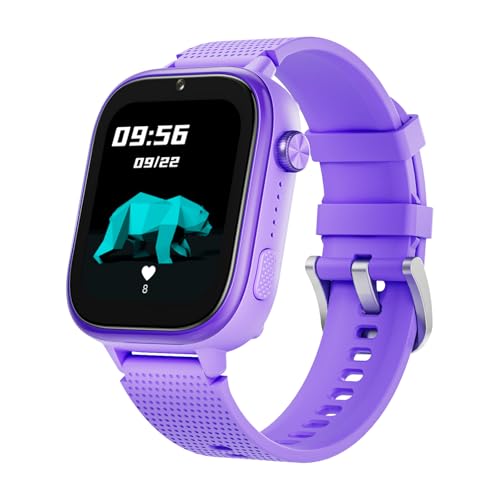 Image of OKYUK Kids Smart Watch Gift for Girls Age 5-12, 4G Kids Watch 47 Games, HD Touch Screen Two-Way Calling Feature, School Settings, SOS, Birthday Gift for Boys and Girls Ages 7 8 9 10 (Purple)