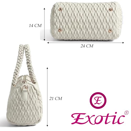 Image of EXOTIC Texture Braided Design Top Handle Handbag | Perfect For Gifts | Tranding Satchles Bag For Women
