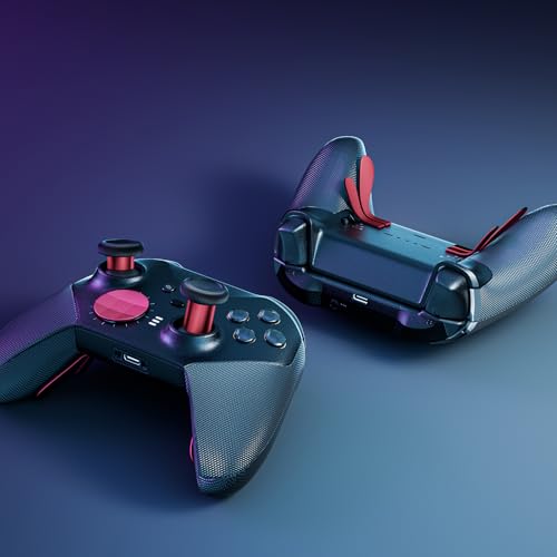 Image of 14-in-1 Controller Accessories Kit Compatible with Xbox Elite Series 2, 6 Premium Metal Thumbsticks, Swap Joysticks, 4 Interchangeable Paddles, 2 D-Pads, 1 Tool & 1 Storage Bag (Red)