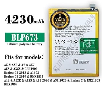 Image of BLP673 Battery for Oppo A7 / A5 / A5s / A3S / 2 / C1 / Battery with 1 Year Warranty****(I229)