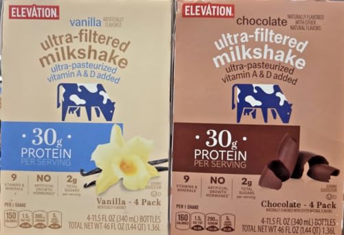 Ultra-Filtered Protein Milkshake Variety Pack – Vanilla & Chocolate Flavors, 46 fl oz (1.36 L) Each, 2-Pack Ready-to-Drink Dairy Beverage