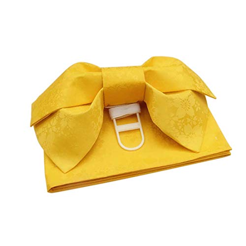 Japanese Traditional Pre-tied Obi Belt Sakura Jacquard Weave Bow Tsukuri Obi Kimono Sash Yukata Robe Accessories