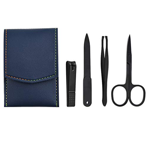 4 PCS Manicure Set, TEOYALL Professional Nail Clippers Nail File Pedicure Care Tools with Leather Travel Case