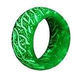 Nanafast Glow Resin Ring Christmas Luminous Ring Gift for Men Women Green Size 6