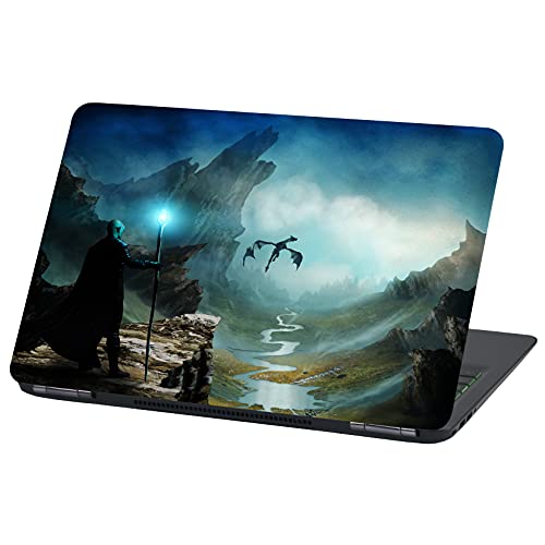 PLIGREAT Laptop Skin Wasserlilien Muster - Abnehmbare Vinyl Aufkleber 38x27cm