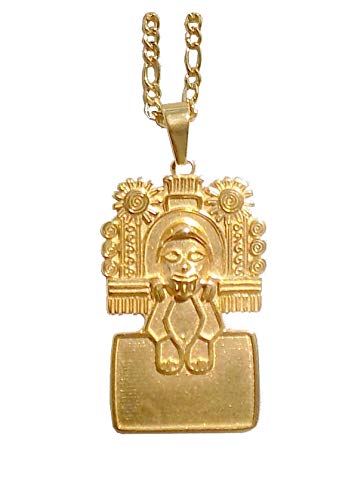 Générique Rare Pendentif Xipe Totec Mythologie Aztèque. (Dieu du Renouveau...) avec chaîne.