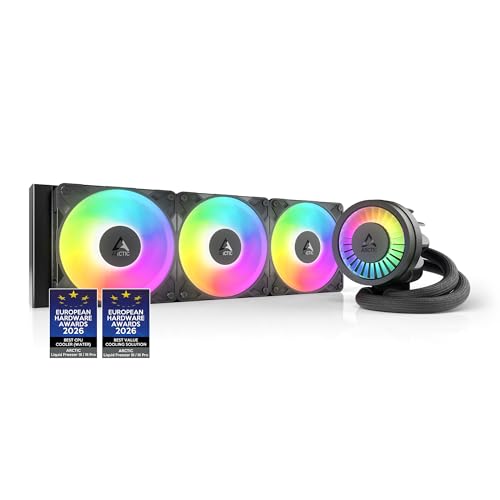 ARCTIC Liquid Freezer III Pro 360 A-RGB - Wasserkühlung PC, AIO CPU Wasserkühler, 3x120 mm, 38 mm Radiator, PWM-Pumpe, VRM-Lüfter, AMD AM5/AM4, Intel LGA1851/1700 Contact Frame - Schwarz