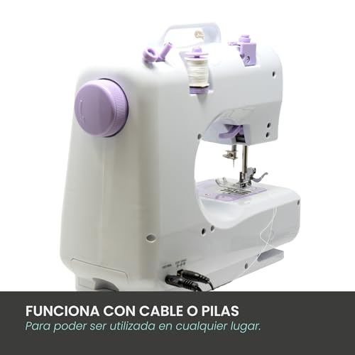 Miniatura 5 de Jocca Máquina De Coser Portátil Con 12 Puntadas, Brazo Libre, Doble Velocidad, Luz Led, Ojal En 4 Pasos, Accesorios Incluidos Y Uso Con Cable O Pilas