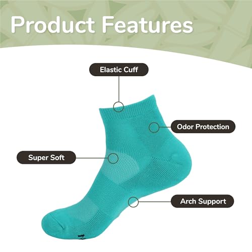 BambooMN Men's Rayon from Bamboo Athletic Quarter Crew Sock for Home Travel Work and Sport4