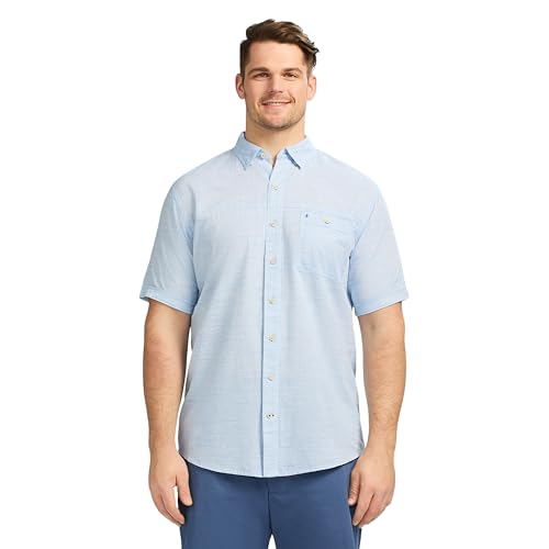 IZOD Men's Big and Tall Saltwater Dockside Short Sleeve Button Down Shirt