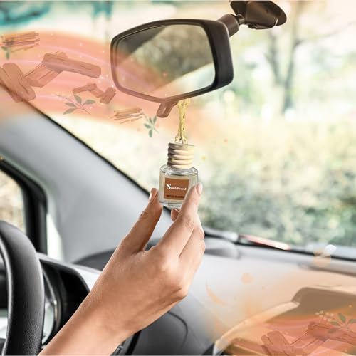 Image of Car Air Freshener Diffuser, Sandalwood Aromatherapy, Natural Fragrance Oil, Long Lasting, By Bootleg Collection, Made in USA