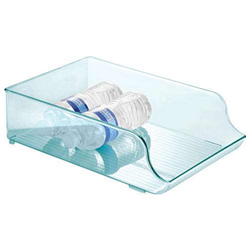 mDesign Wide Plastic Kitchen Water Bottle Storage Organizer Tray Rack