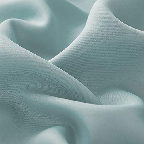 Image of Deconovo Polyester & Polyester Blend Solid Rod Pocket Blackout Curtain, Door - 7 Feet, Light Blue