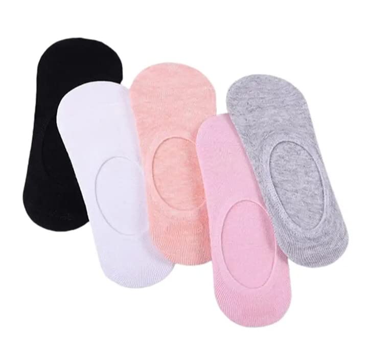 Ankle Length Cotton No Show Low Cut Invisible Loafer Socks for Women & Girls, Assorted Color & Design, Free Size, Pack of 4 Pairs-image-47