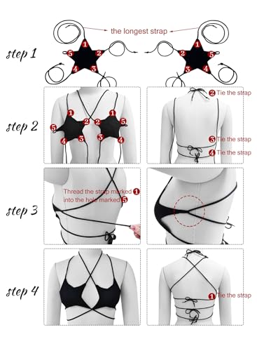 Rave Star Top for Women - Halloween Sexy Halter Crop Backless Bra Music Festival Crisscross Straps Concert Outfits4