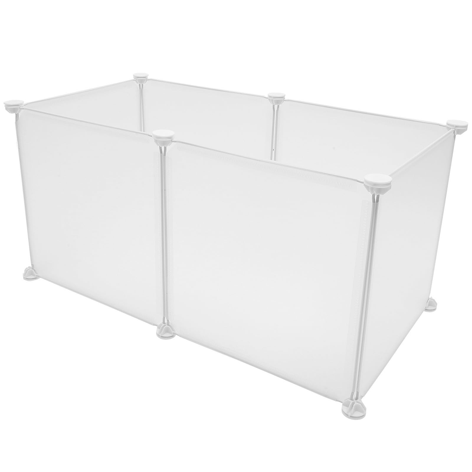 Abaodam Cage pour Petits Animaux en Résine Blanche, Maison pour Hamster et Lapin, Simple Style 6 Panneaux pour Aire de Jeu Extérieure
