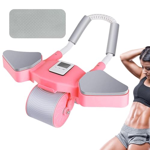 Rodillo abdominal con soporte de brazo, rodillo de rueda abdominal - Rueda de rodillos de fitness para fuerza básica,Rueda de ejercicio abdominal para amantes del fitness, mango antideslizante, ro
