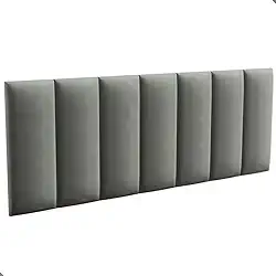 Cabeceira Estofada Modulada para Cama Casal Cabeceira Casal 140cm x 45cm (Cinza)