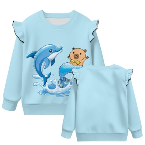 GePrint Girls Sweatshirt Breathable Toddler Girl Sweatshirt Clothes Outfit Fashion Casual Outing Wear for Cooler Days