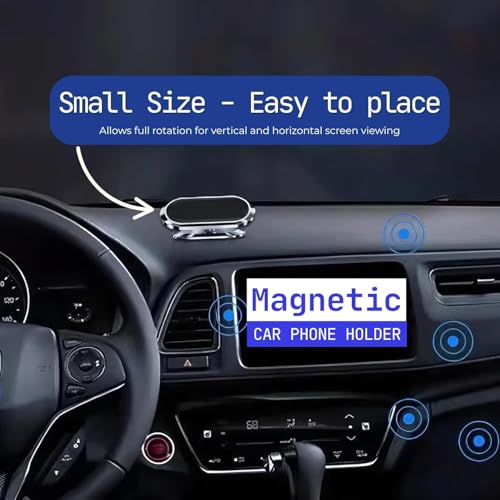 Image of Regor Magnetic Car Holder for Dashboard| Car Mount Stand with Strong Magnetic | 360 Adjustable Magnetic Cell Phone Holder | Compatible with All Smartphones iPhone Android
