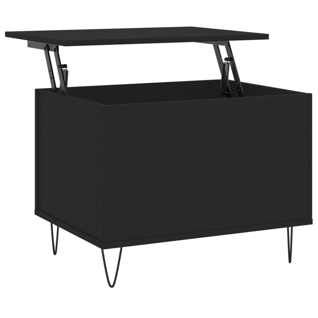 Homgoday Tavolino da caffè nero 60 x 44,5 x 45 cm, in legno ingegnerizzato, tavolino da tè per soggiorno, sala d'accoglienza degli ospiti, camera da letto e ufficio, tipo 1