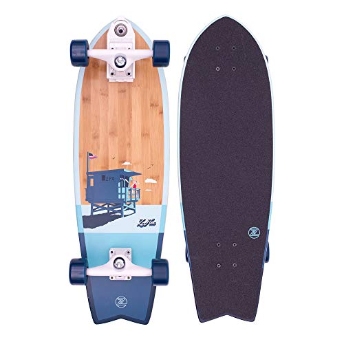 Z-Flex Bamboo Surfskate Fish Longboard, Adults Unisex, Blue (Blue), 31 in