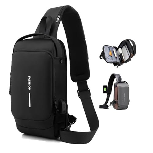 Auricz Bag, Auricz Sling Bag, New Carbon Fiber Streamline Anti-Theft Sling Bag, Streamline Anti Theft Crossbody Bags for Men