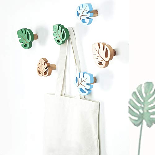 Kelendle 806ZY20KLGG1-1 4Pcs Wall Mounted Monstera Wooden Coat Hooks With Mounting Hardware Single Wall Hook Rack Clothes Hanger Organizer thumb #7