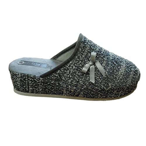 Patrizia Azzi Chaussons femme avec semelle parfumée tissu chaud hiver talon bloc, Bleu viky, 40 EU Cover