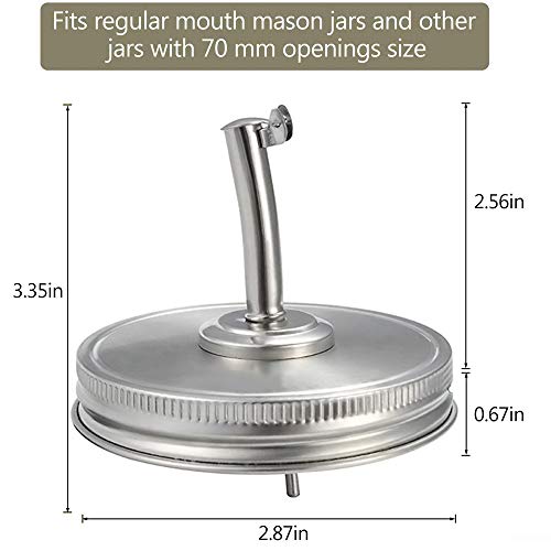 Mwellewm 4 Pieces Jar Oil Spout Lid Olive Oil Vinegar Pour Spout Dispenser Lids Oil Spout Lids With Caps Compatible With Mason Jar thumb #2