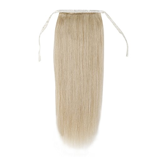 Remeehi Silky Straight High Ponytail Clip in Remy Human Hair Extensions 80g 15