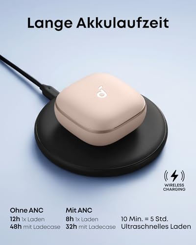 soundcore Liberty 5 by Anker, kabellose Earbuds mit Noise Cancelling, 2X stärkere Stimmreduktion, ANC in Echtzeit, Schnellladen, Dolby Audio, klare KI-Telefonate mit 6 Mics, Lange Akkulaufzeit