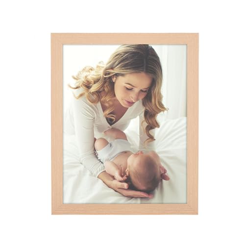 JDZIVTOP 7x9 Picture Frame Woodgrain Rustic Natural 9x7in Photo/Portrait/Poster/Art Frame Wall Hanging/Tabletop Horizontal/Vertical Display Gallery Family Wedding Memorial Pic Frame Gift