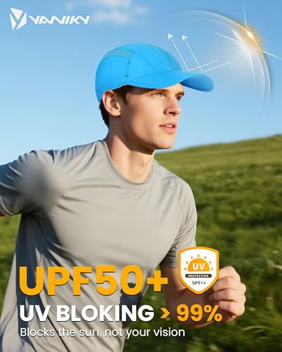 Image of YANIKY Quick-Dry Running Hat for Men & Women Cooling Hat UPF 50+ Thin Baseball Cap Lightweight Breathable Mesh Sport Hats