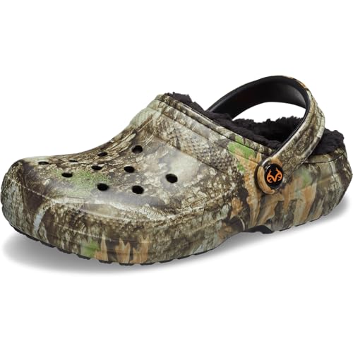 Crocs Unisex-Adult Classic Lined Realtree Clog, Khaki/Multi, 10 Women/8 Men