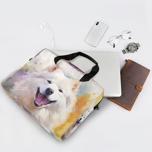 Maletín portátil portátil con estampado Samoyed para laptop 13-15.6 pulg miniatura 7